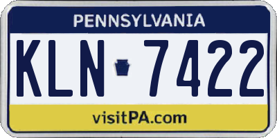 PA license plate KLN7422