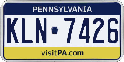 PA license plate KLN7426