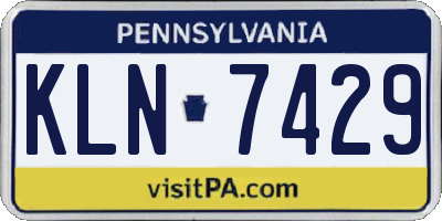 PA license plate KLN7429