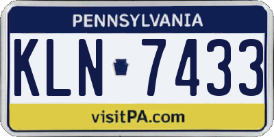 PA license plate KLN7433