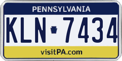 PA license plate KLN7434