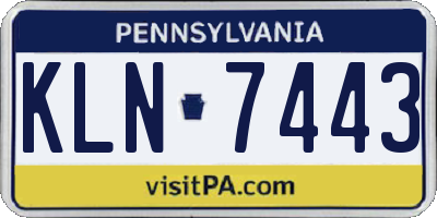 PA license plate KLN7443
