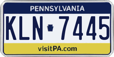PA license plate KLN7445