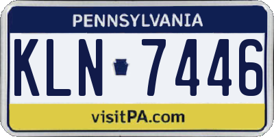 PA license plate KLN7446