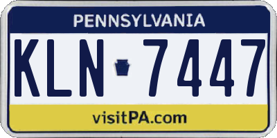 PA license plate KLN7447