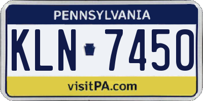 PA license plate KLN7450