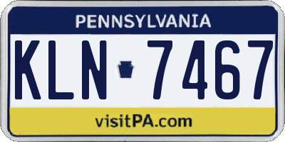PA license plate KLN7467