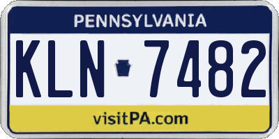 PA license plate KLN7482