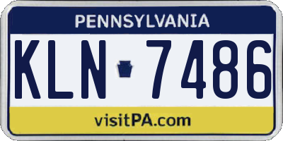 PA license plate KLN7486