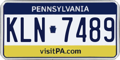 PA license plate KLN7489