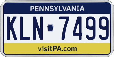 PA license plate KLN7499