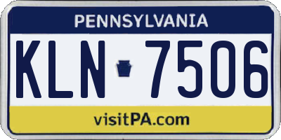 PA license plate KLN7506