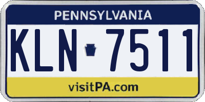 PA license plate KLN7511