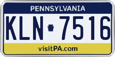 PA license plate KLN7516