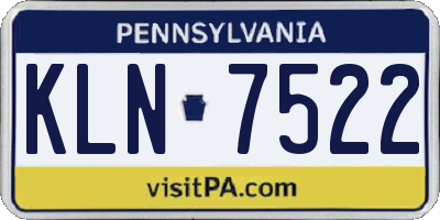 PA license plate KLN7522