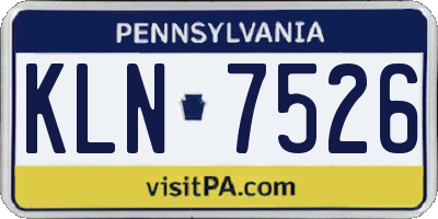 PA license plate KLN7526