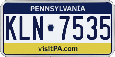 PA license plate KLN7535