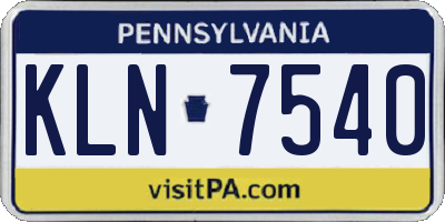 PA license plate KLN7540