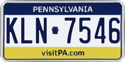 PA license plate KLN7546