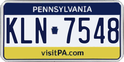 PA license plate KLN7548