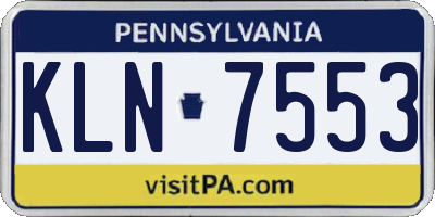 PA license plate KLN7553