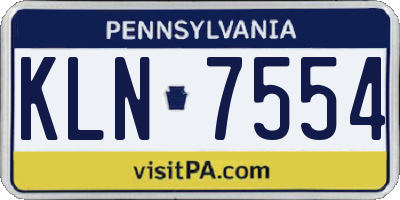 PA license plate KLN7554