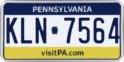 PA license plate KLN7564