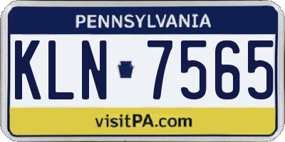 PA license plate KLN7565