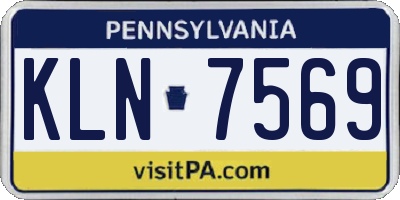 PA license plate KLN7569