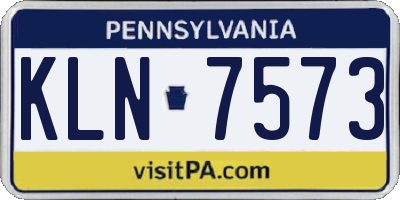PA license plate KLN7573
