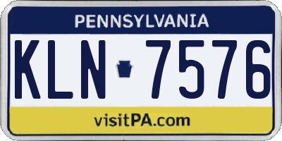 PA license plate KLN7576