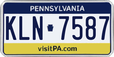 PA license plate KLN7587