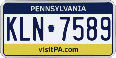 PA license plate KLN7589