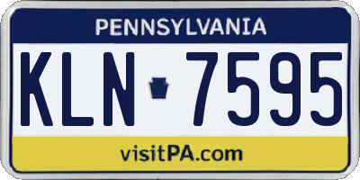 PA license plate KLN7595