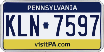 PA license plate KLN7597