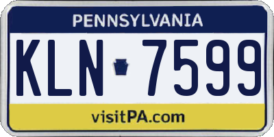 PA license plate KLN7599