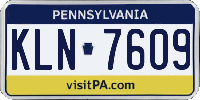 PA license plate KLN7609