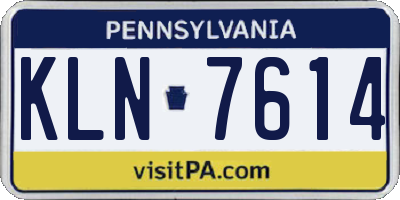 PA license plate KLN7614