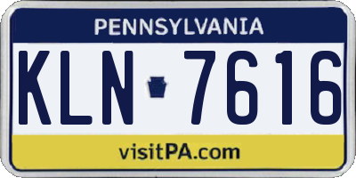 PA license plate KLN7616