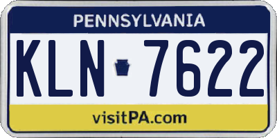 PA license plate KLN7622