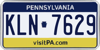 PA license plate KLN7629