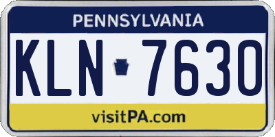 PA license plate KLN7630