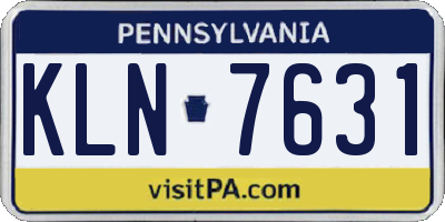 PA license plate KLN7631
