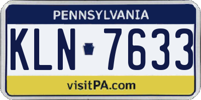 PA license plate KLN7633