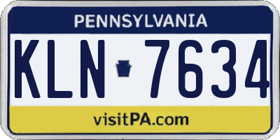 PA license plate KLN7634