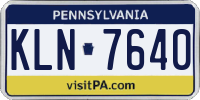 PA license plate KLN7640