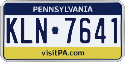 PA license plate KLN7641