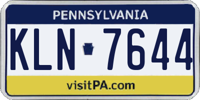 PA license plate KLN7644