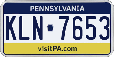PA license plate KLN7653