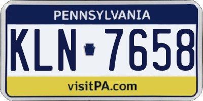 PA license plate KLN7658